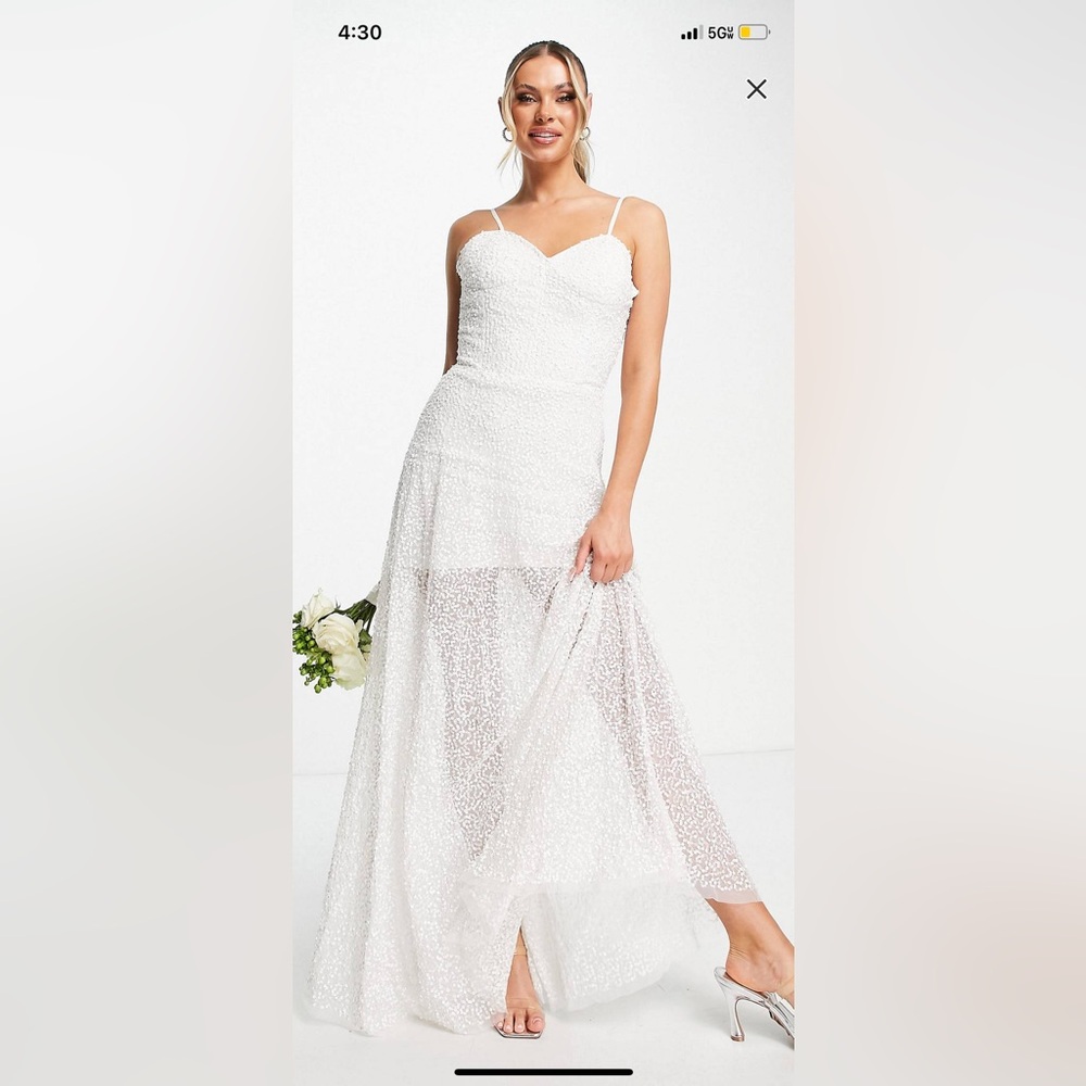 Scarlet Bridal (ASOS) corset overlay embellished maxi dress